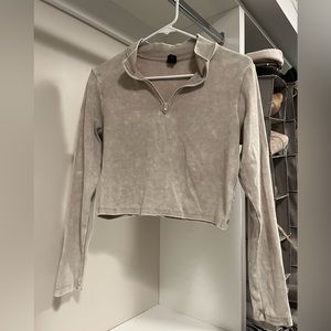 Wild fable half zip crop top